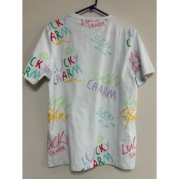 NWT Lucky Charm Doodle short sleeve crew neck white tee streetwear size small - Picture 3 of 7